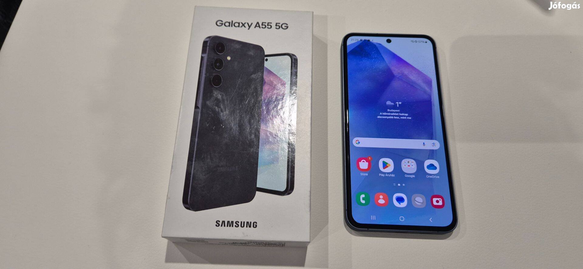 Samsung Galaxy A55 5G 8/128GB Dual Független Újszerű Blue Garanciával