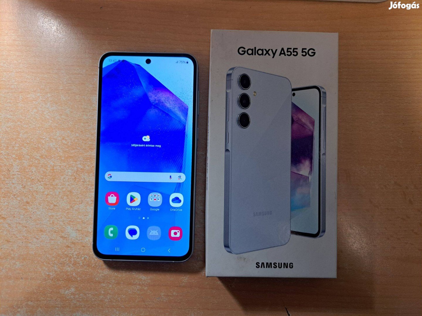 Samsung Galaxy A55 5G 8/128GB Dual Független Újszerű Blue Garival !