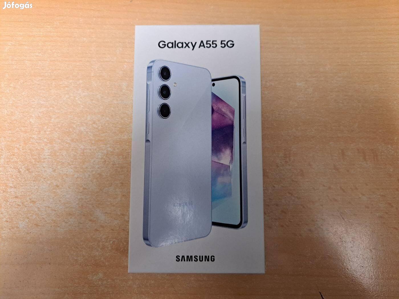 Samsung Galaxy A55 5G 8/128GB Dual Új Iceblue 2 év Garanciával !