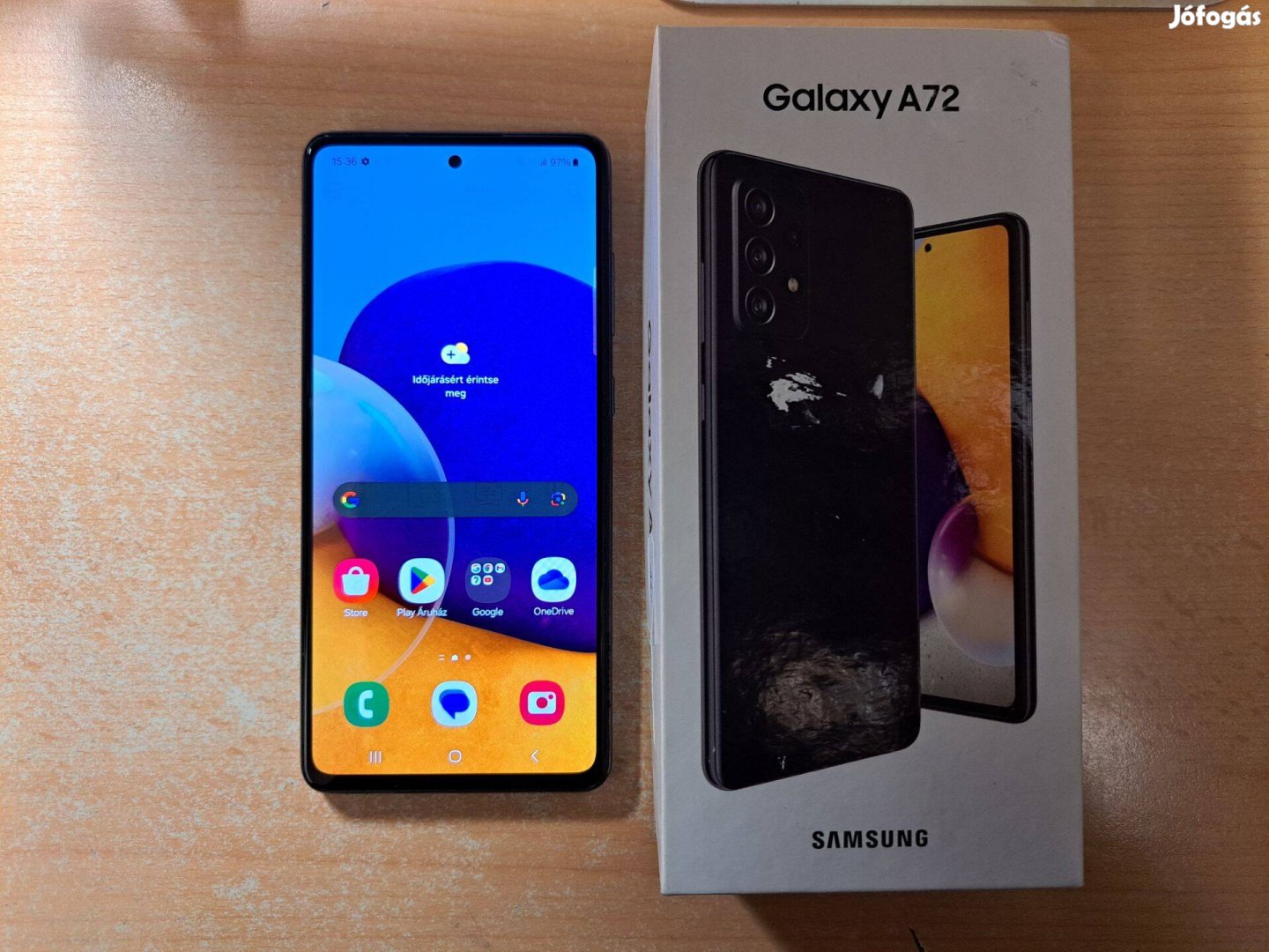 Samsung Galaxy A72 6/128GB Dual Fekete Garis !