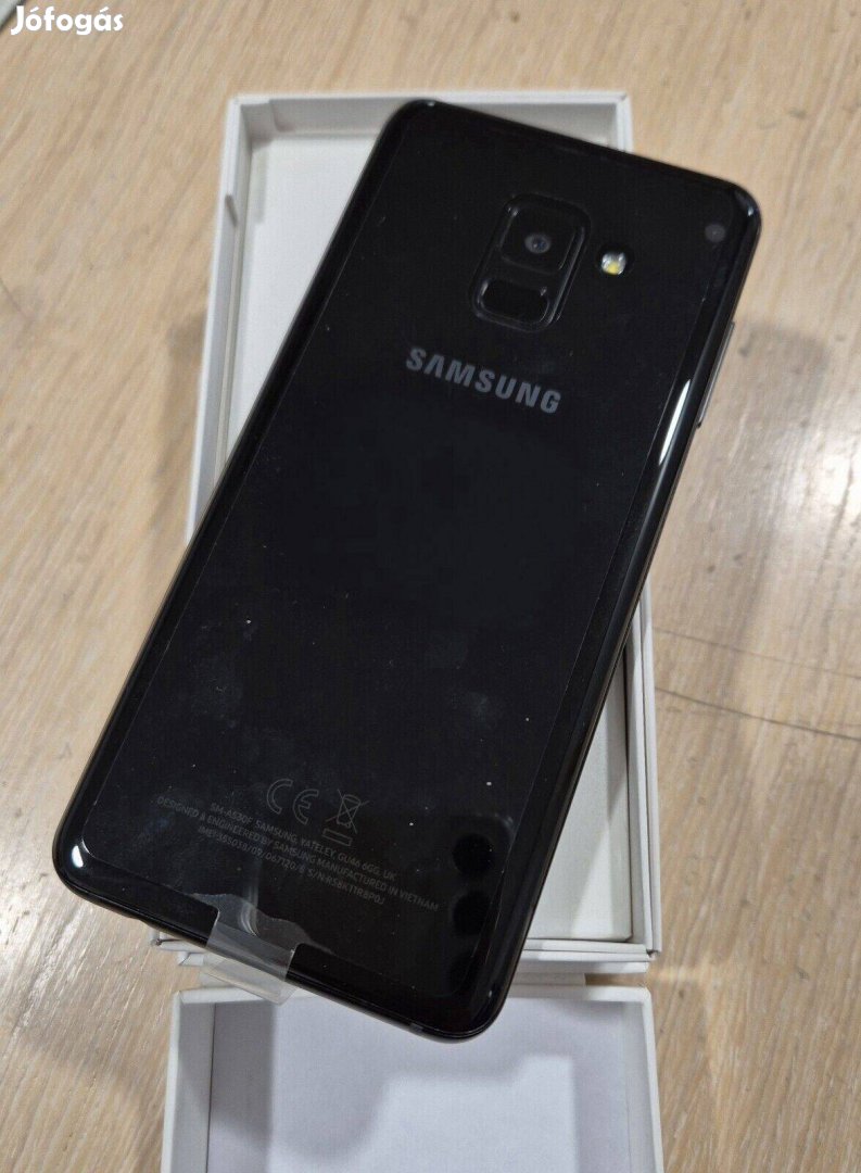 Samsung Galaxy A8 (2018), Dual SIM, Black, 32GB, Új (szinte), Garancia