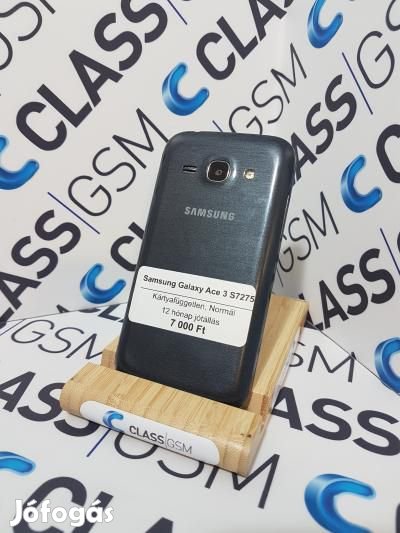 Samsung Galaxy Ace 3 S7270 4GB|Normál|Fekete|Kártyafüggetlen