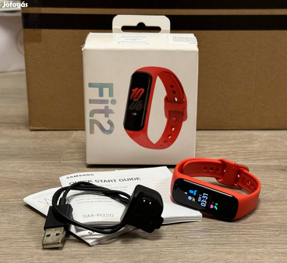 Samsung Galaxy Fit2 SM-R220 Piros óra és fitness tracker + töltő