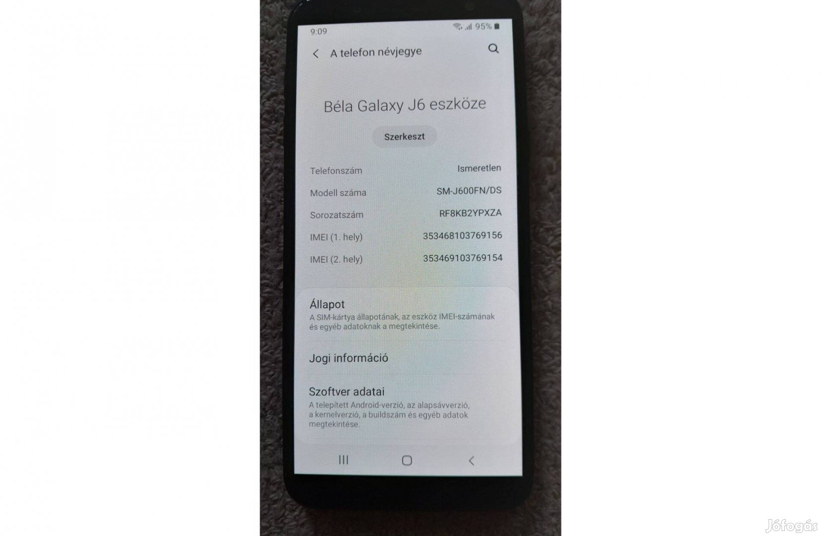 Samsung Galaxy J6 Duos SM-J600FN/DS kártyafüggetlen