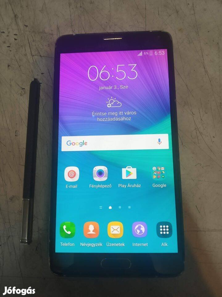 Samsung Galaxy Note4 (SM-N910F) Yetteles okostelefon