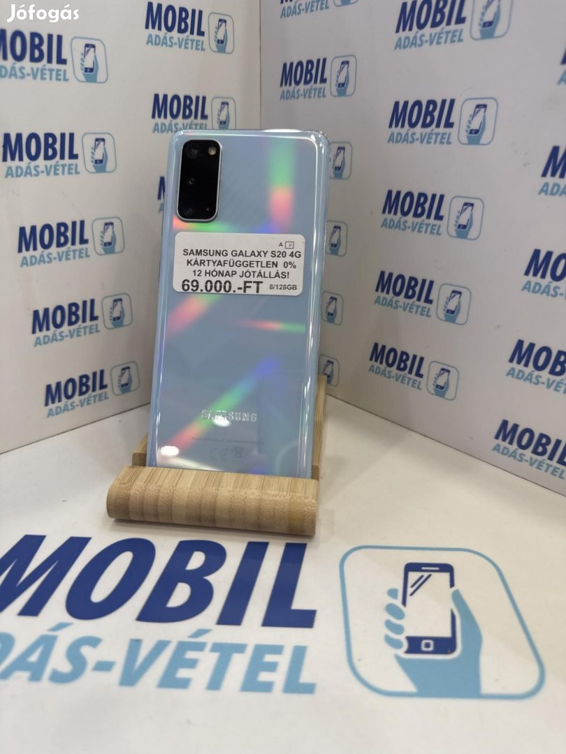 Samsung Galaxy S20 Kártyafüggetlen 128 GB 8 GB Ram, 12 hó garancia