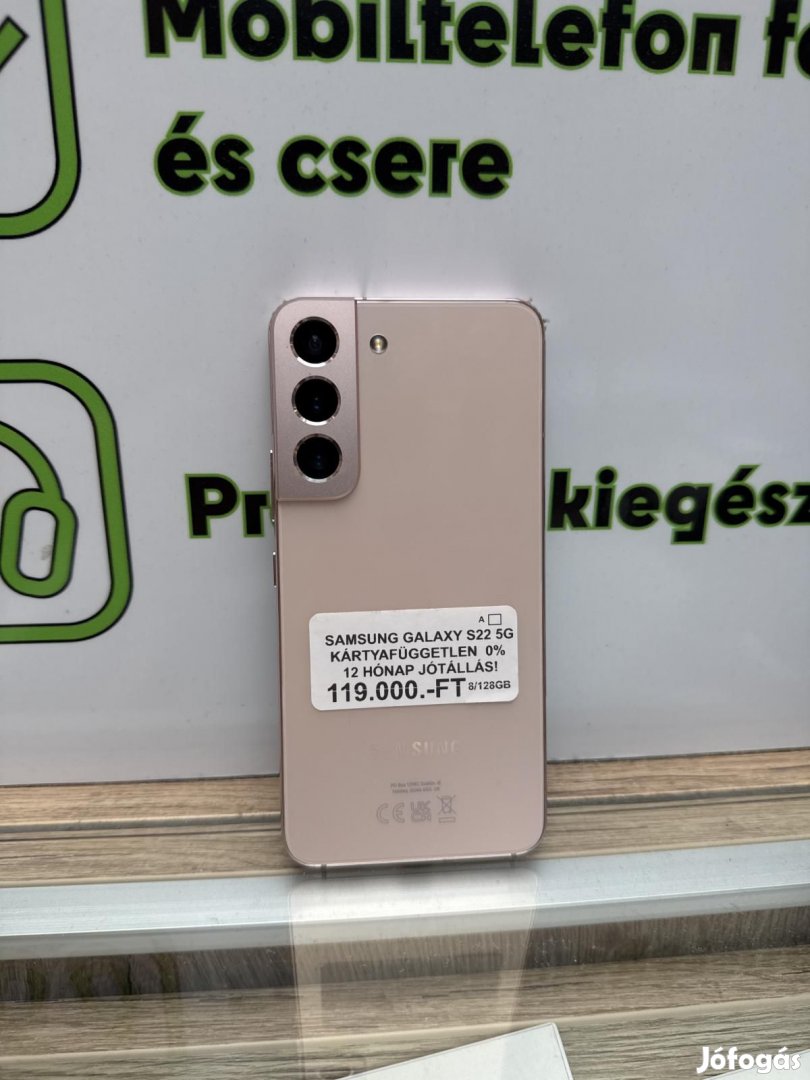 Samsung Galaxy S22 5G Kártyafüggetlen 128 GB, 12 hó garancia