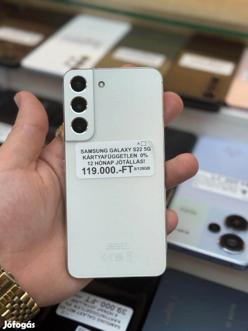 Samsung Galaxy S22 5G Kártyafüggetlen 128 GB, 12 hó garancia
