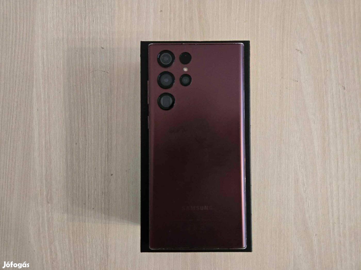 Samsung Galaxy S22 Ultra 5G Dual Újszerű Burgundy Garival !