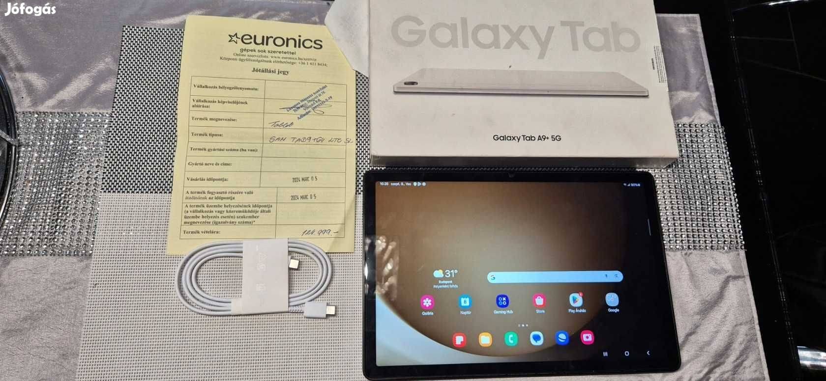 Samsung Galaxy Tab A9+ 5G 11" Tablet szinte Új Euronics Garanciás !