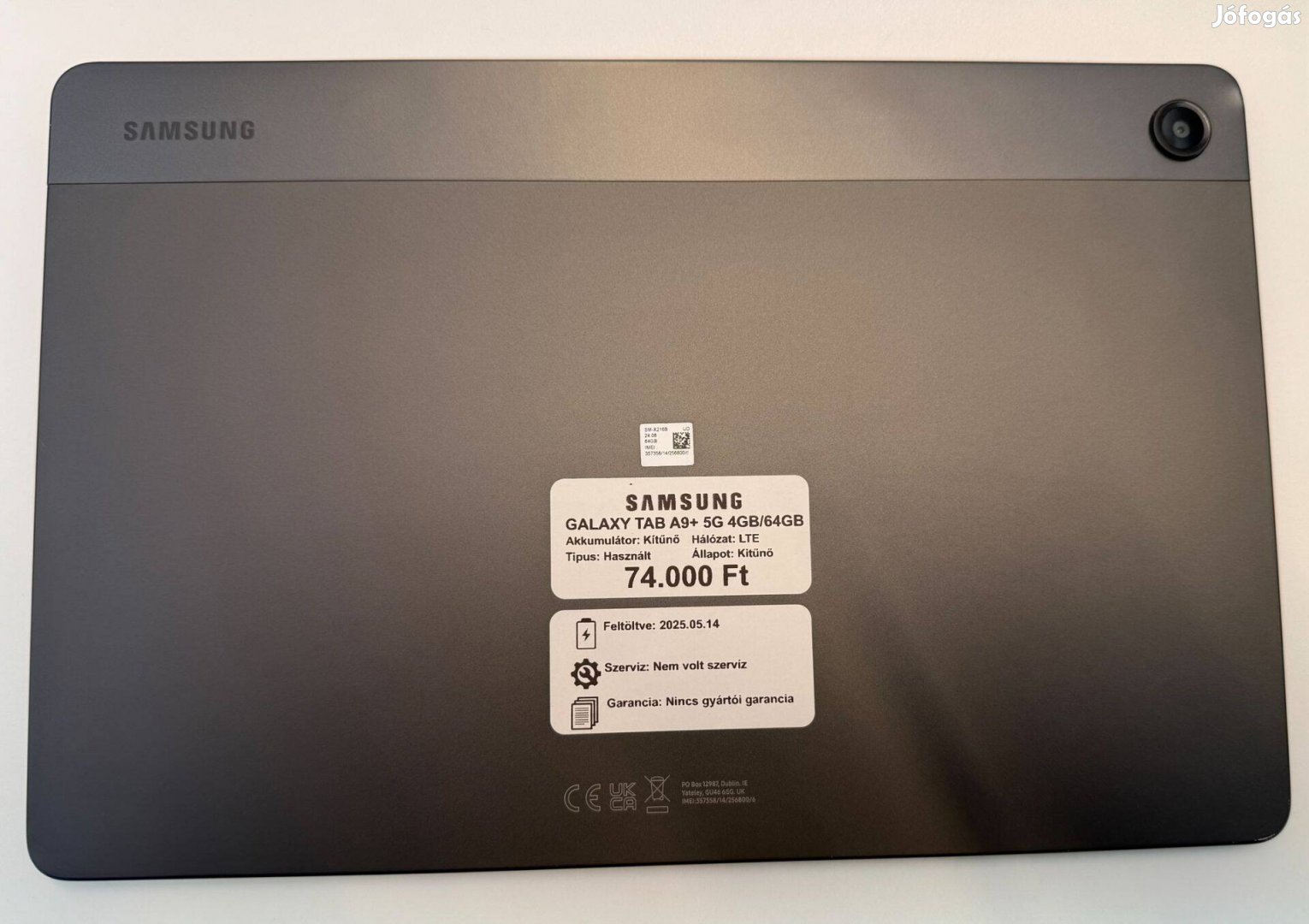 Samsung Galaxy Tab A9+ LTE 1 Év Garancia