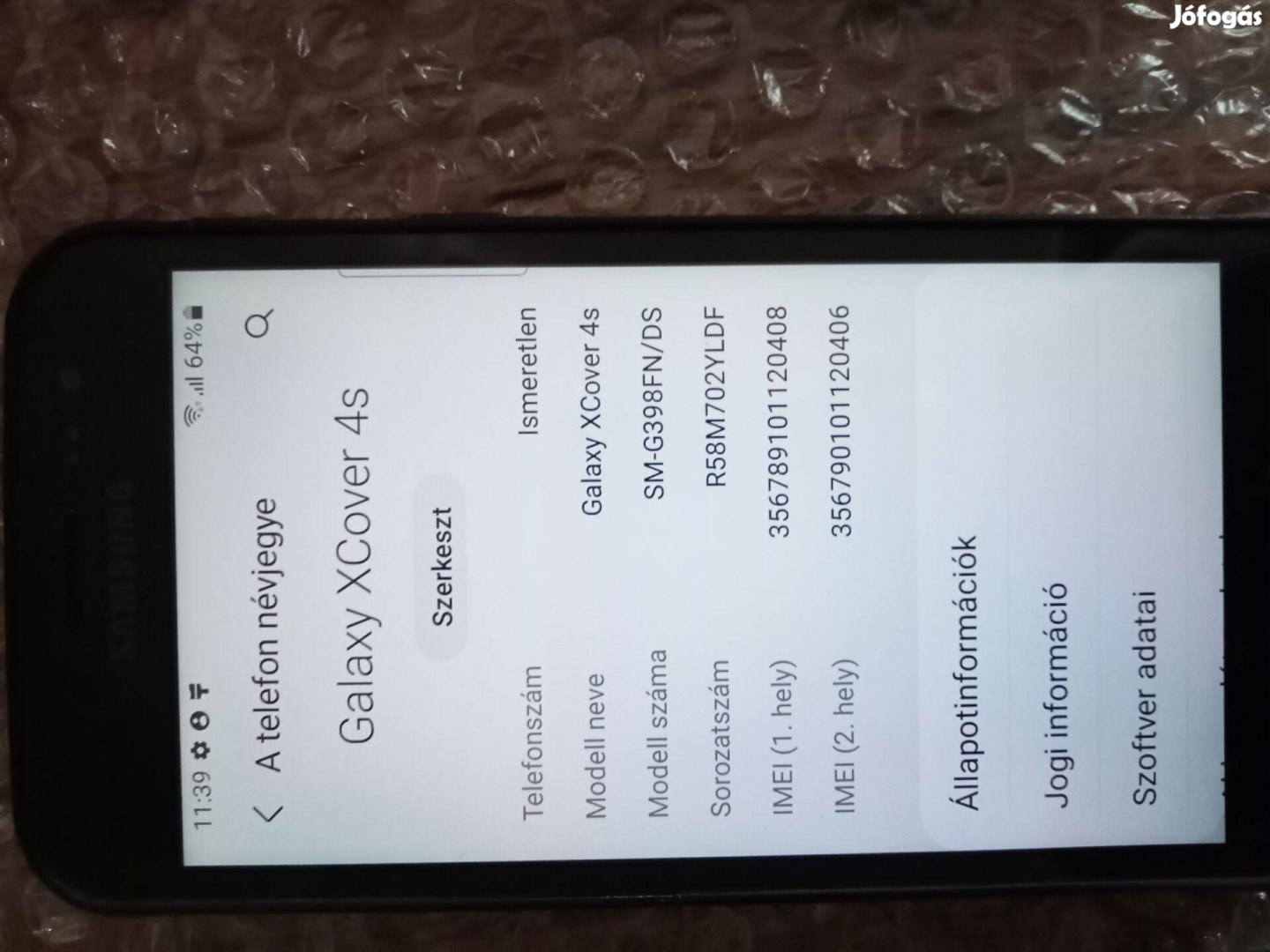 Samsung Galaxy Ütés és vizálló 3/32GB