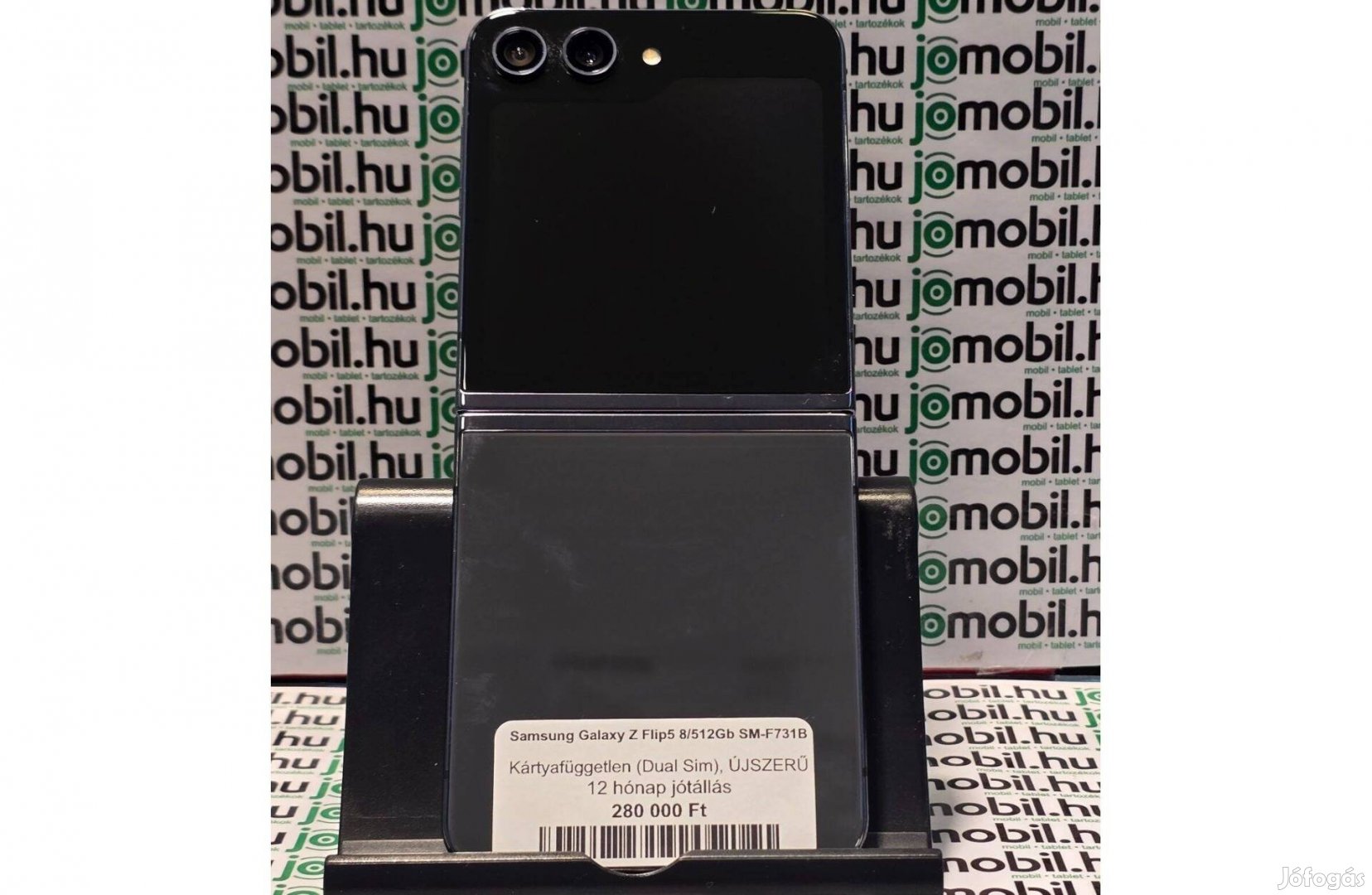 Samsung Galaxy Z Flip5 8/512GB fekete újszerű állapotú mobiltelefon