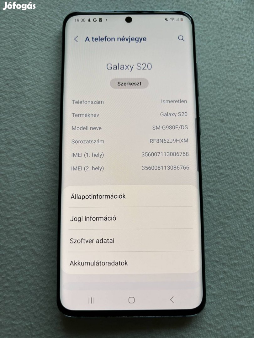 Samsung Galaxy s20 független 