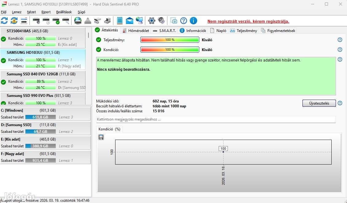 Samsung HD103Uj 1TB merevlemez