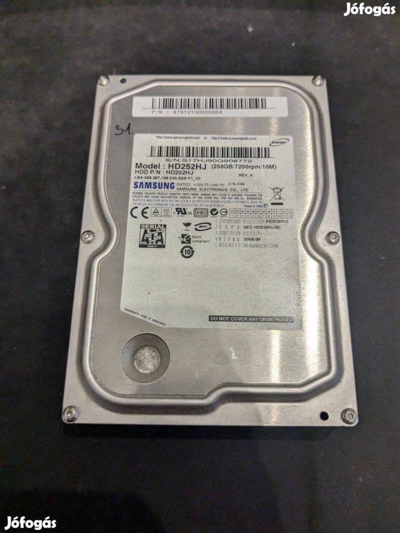 Samsung HD252HJ HDD merevlemez SATA 100/100 250 GB 3,5"