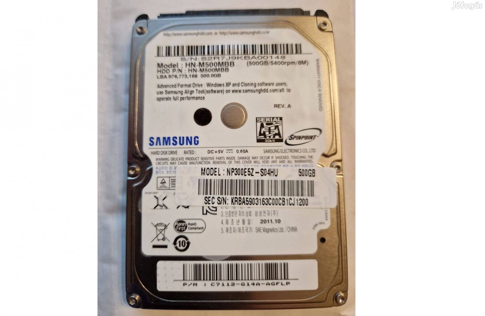 Samsung HN-M500MBB /2,5"/ SATA HDD