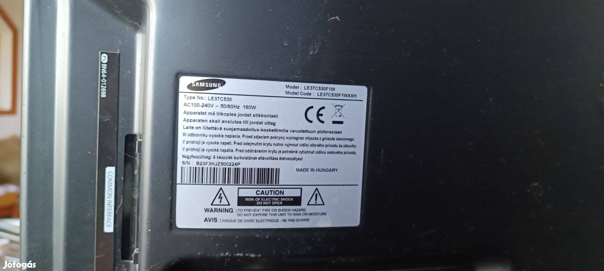 Samsung LCD tv 37" típus LE37C530F1W