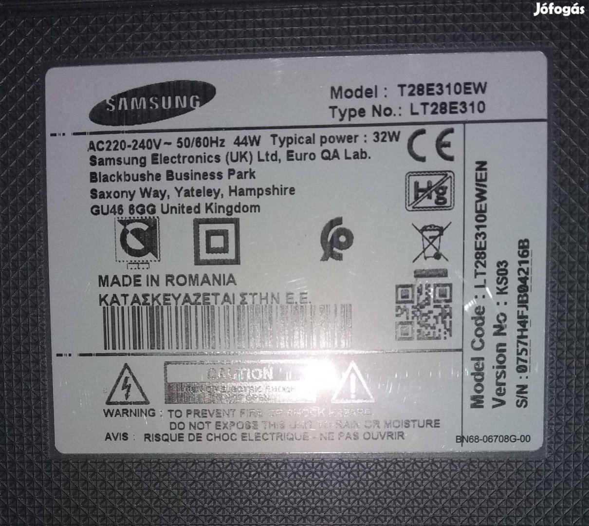 Samsung LT28E310 tv hibás törött alkatrésznek T28310EW