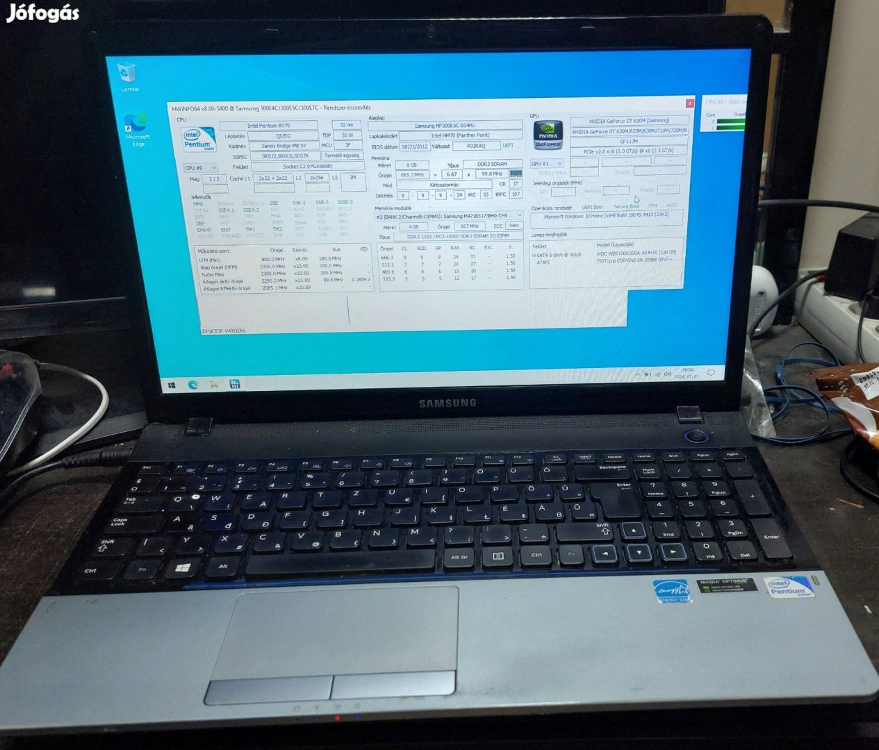 Samsung Laptop 8gb ram + ssd + nvidia gpu