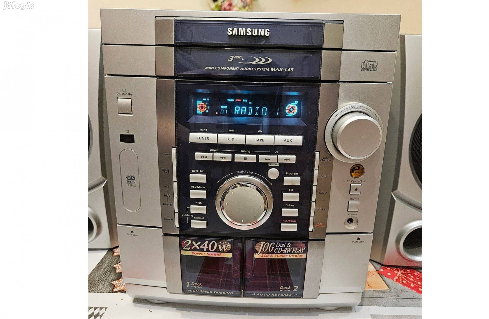 Samsung Max-L45 mini HiFi (rádió + CD + magnó)