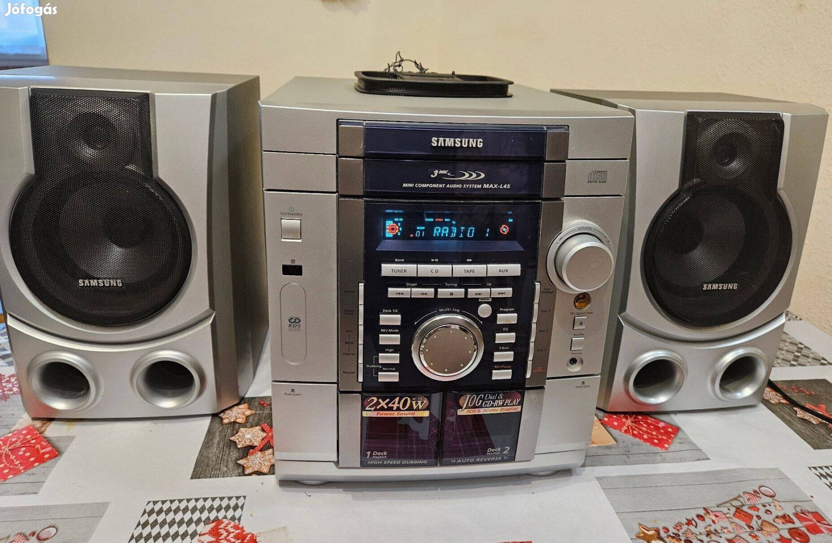 Samsung Max-L45 mini HiFi (rádió + CD + magnó)