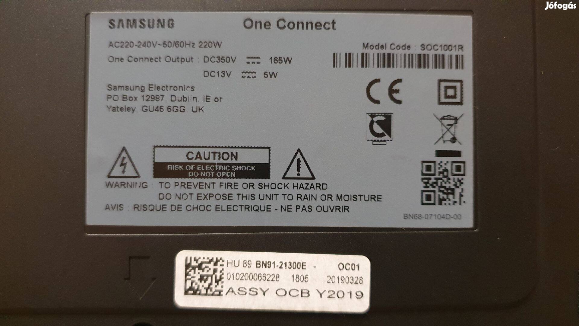 Samsung One Connect box SOC1001R 55Q80 55Q85 LS03