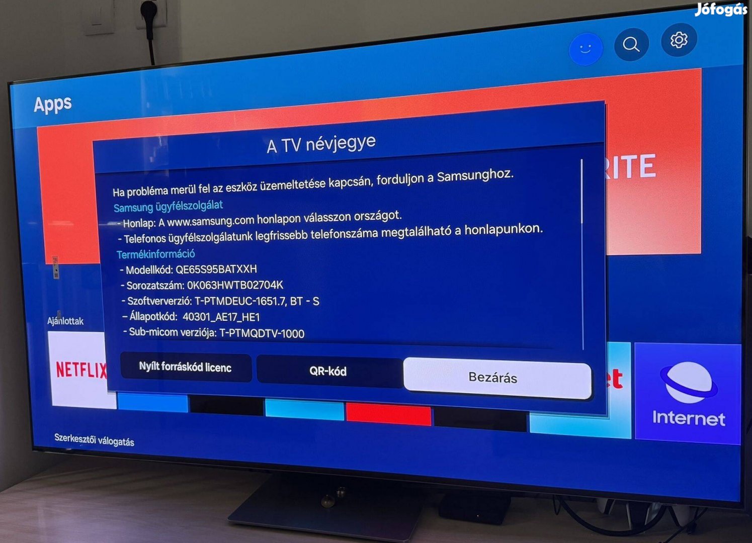 Samsung QE65S95Batxxh 4K UHD Smart OLED TV