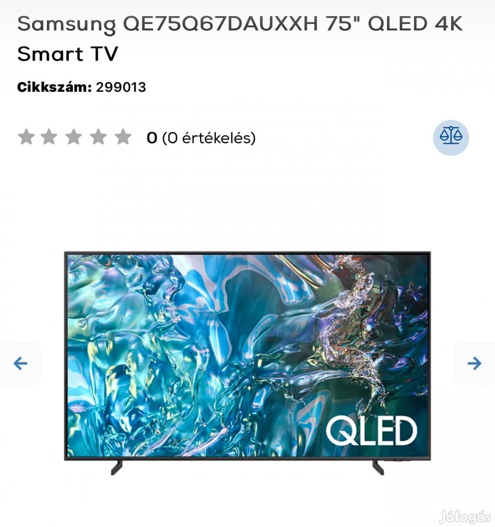 Samsung QE75Q60Cauxxh fekete TV