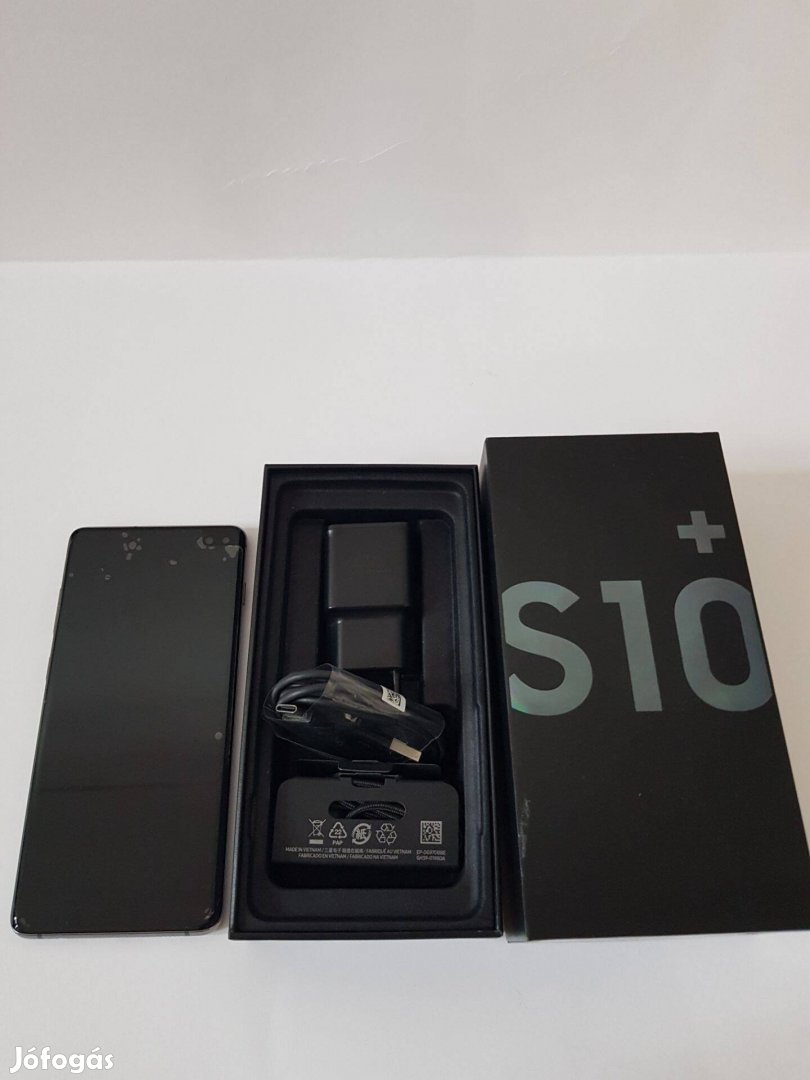 Samsung S10 Plus 128GB Fekete Dual simes jó állapotú mobiltelefon elad