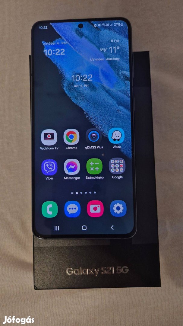 Samsung S21 5G, független, hibátlan, dobozában