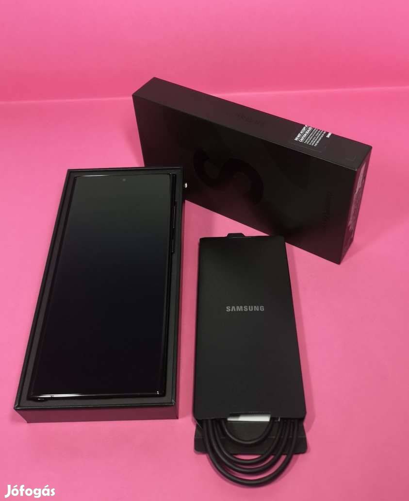 Samsung S22 Ultra 256GB Fekete színű szép állapotú garanciális mobilte