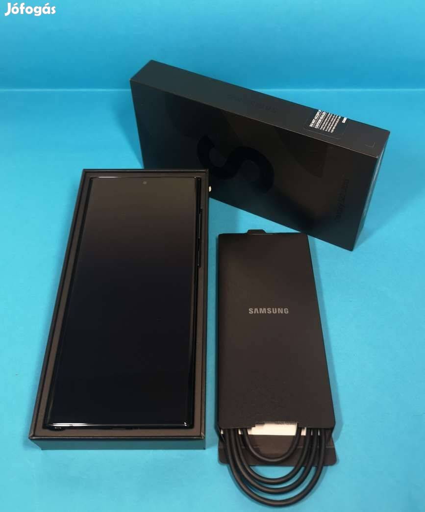 Samsung S22 Ultra 256GB Fekete színű szép állapotú garanciális mobilte