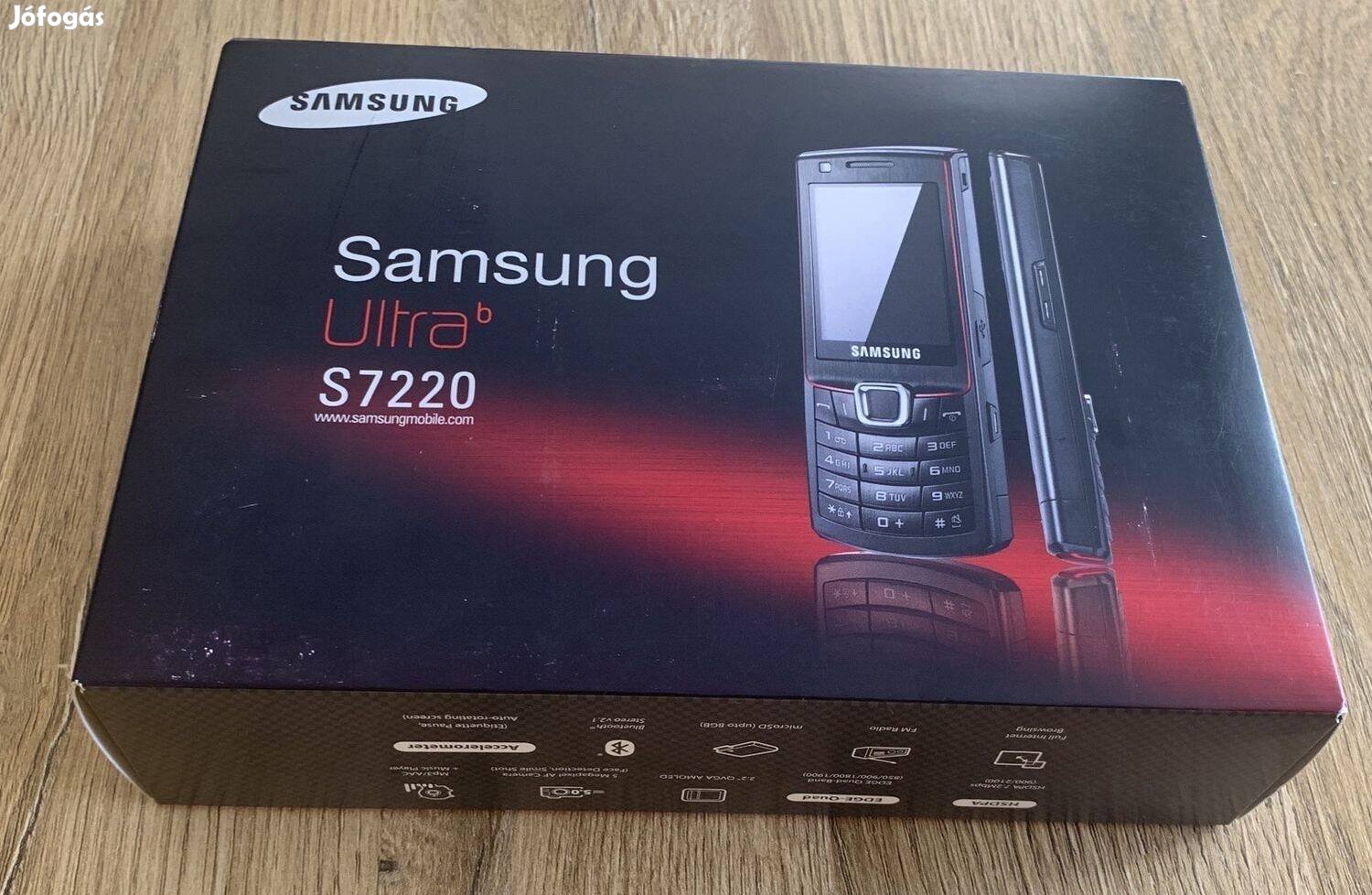 Samsung S7220 Ultra, Black-Red, Mobiltelefon, Új 0 Perces