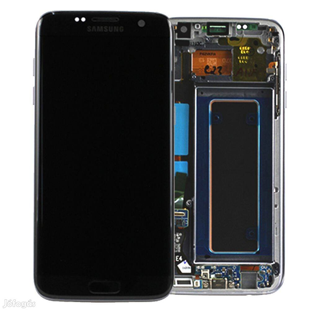 Samsung S7 Edge G935 Lcd Kijelző + Érintőplexi + Keret Fekete Gyari