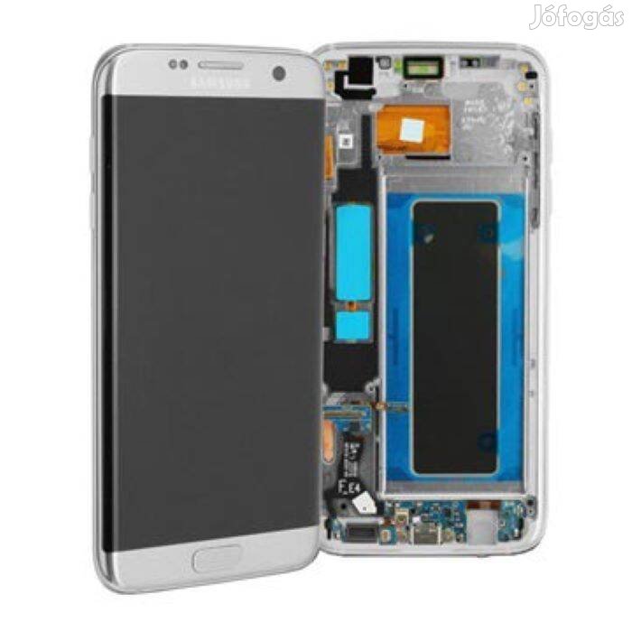 Samsung S7 Edge G935 Lcd + Érintőplexi + Keret Ezüst Gyari