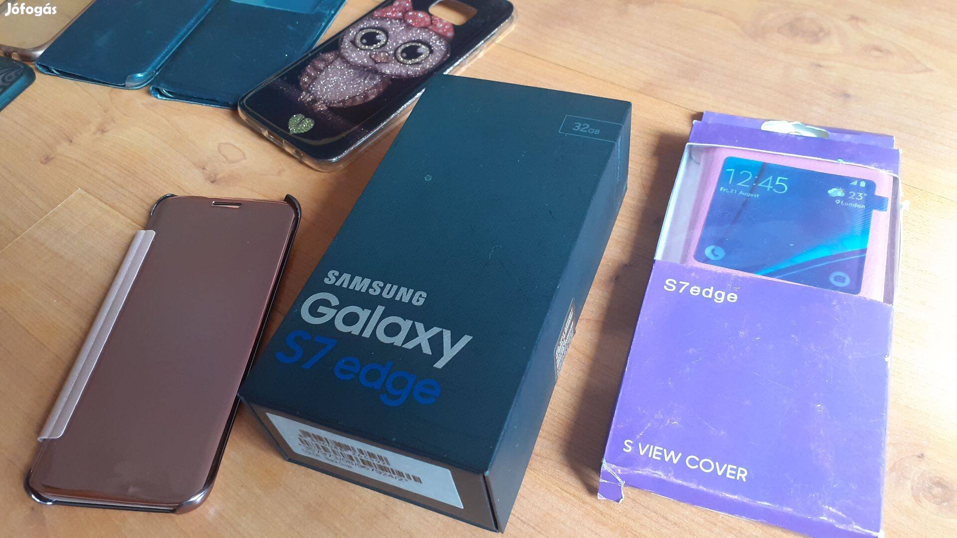 Samsung S7 edge eredeti doboz és 7 tok Fox MPL is