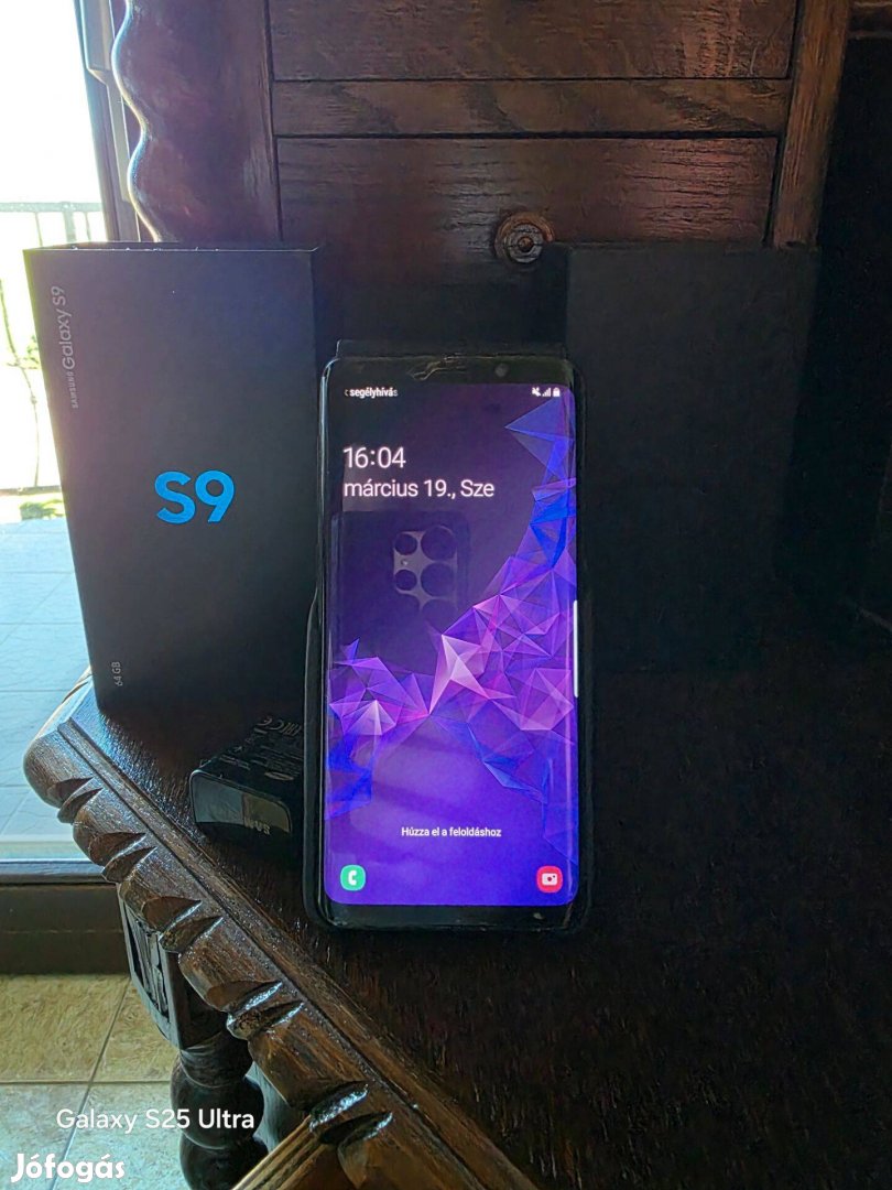Samsung S9 64GB fekete szín,, hibátlan állapotban eladó