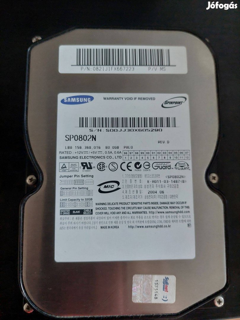 Samsung SP0802N 80GB HDD