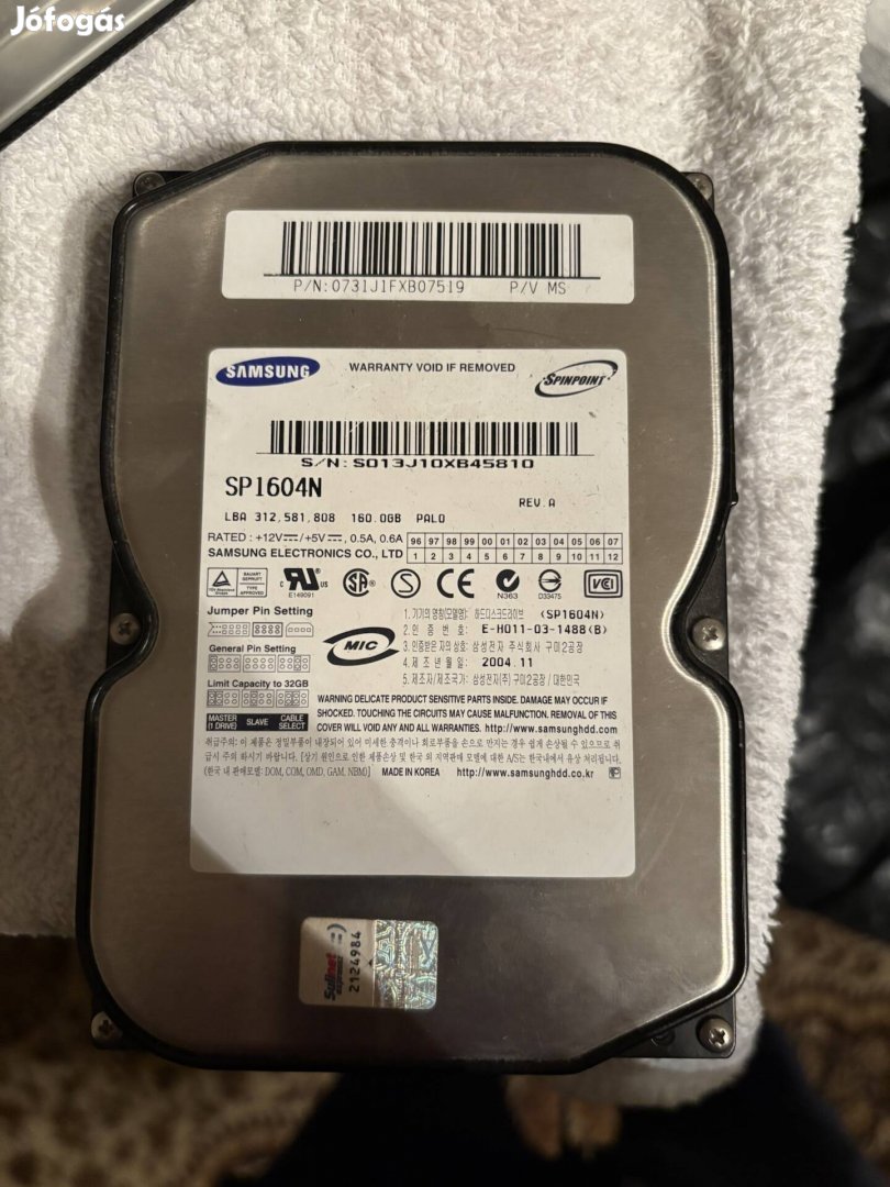 Samsung SP1604N 160GB merevlemez