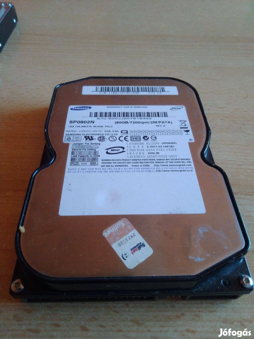 Samsung SP80 IDE Régebbi HDD