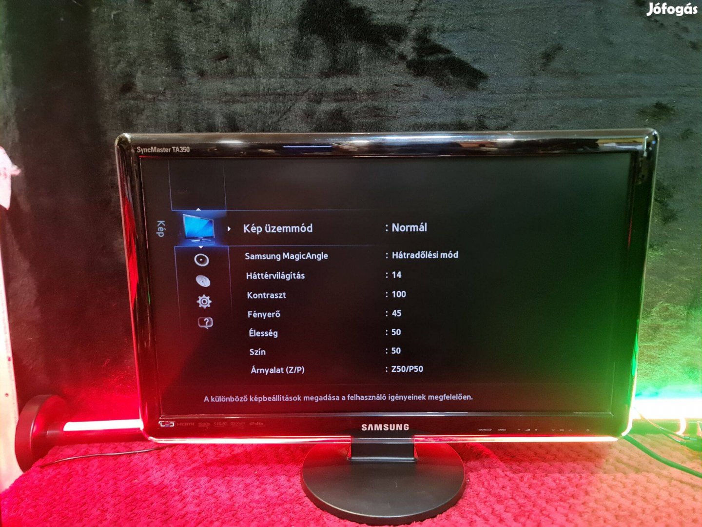 Samsung Syncmaster T22A350 Monitor Szép állapotban,1hónap garancia T