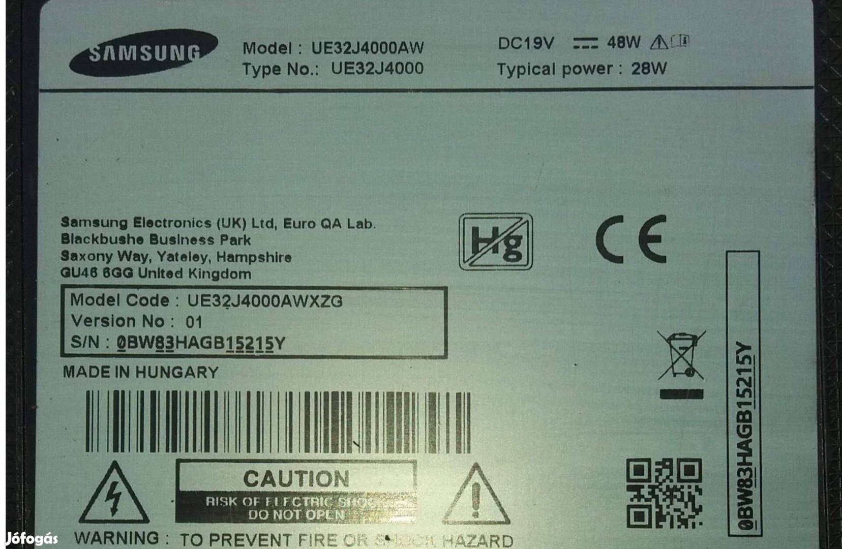 Samsung UE32J4000 AW LED LCD háttér világítás 2 ledsor 2x5 LED