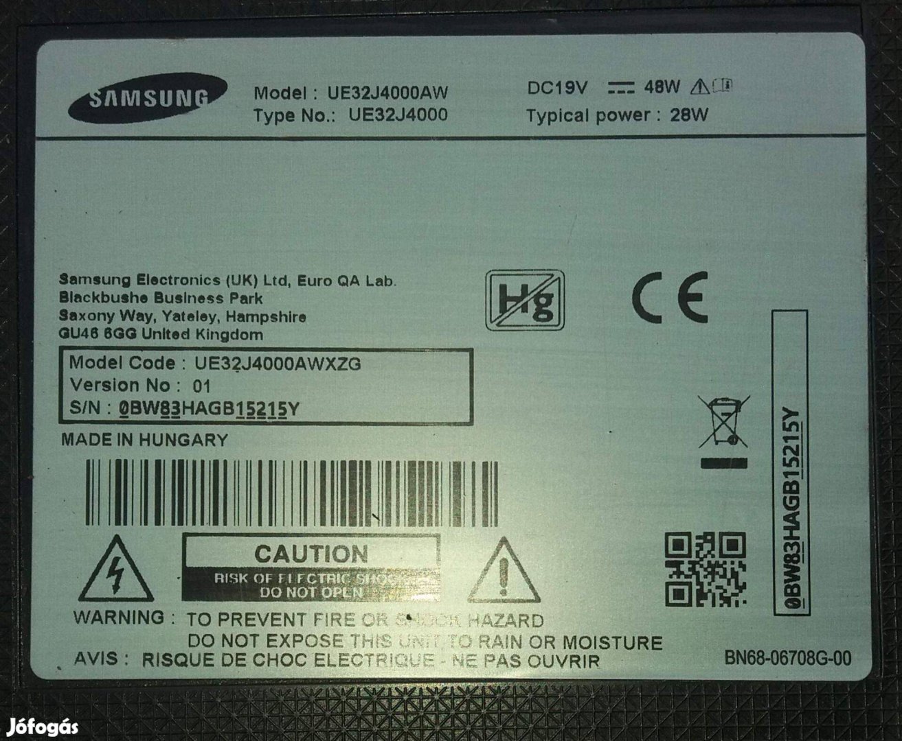 Samsung UE32J4000 AW LED LCD háttér világítás 2 ledsor 2x5 LED
