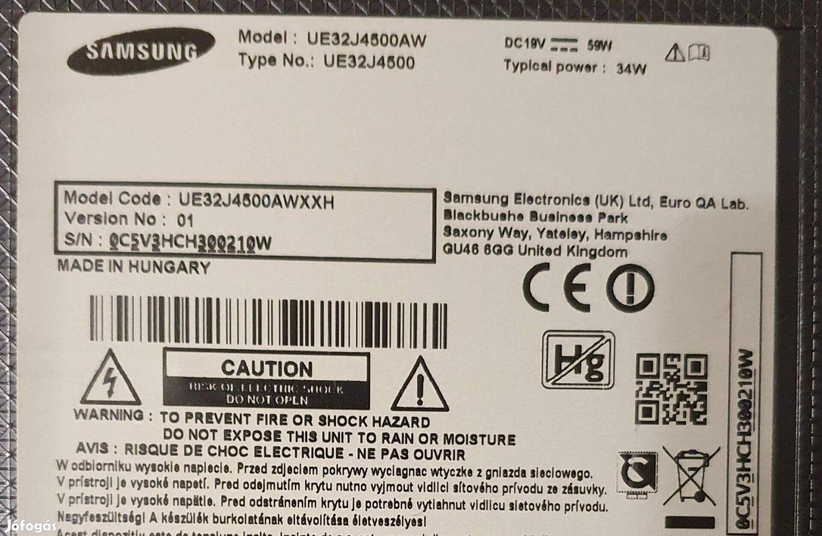 Samsung UE32J4500 Smart LED LCD tv háttér világítás alkatrésznek