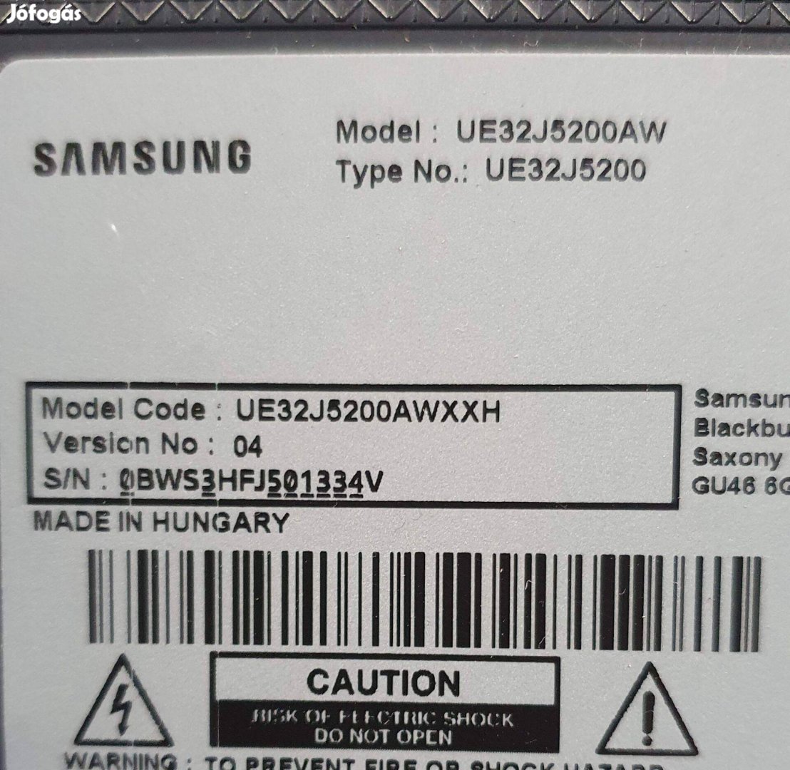 Samsung UE32J5200 LED LCD tv hibás törött alkatrésznek UE32J5200AW