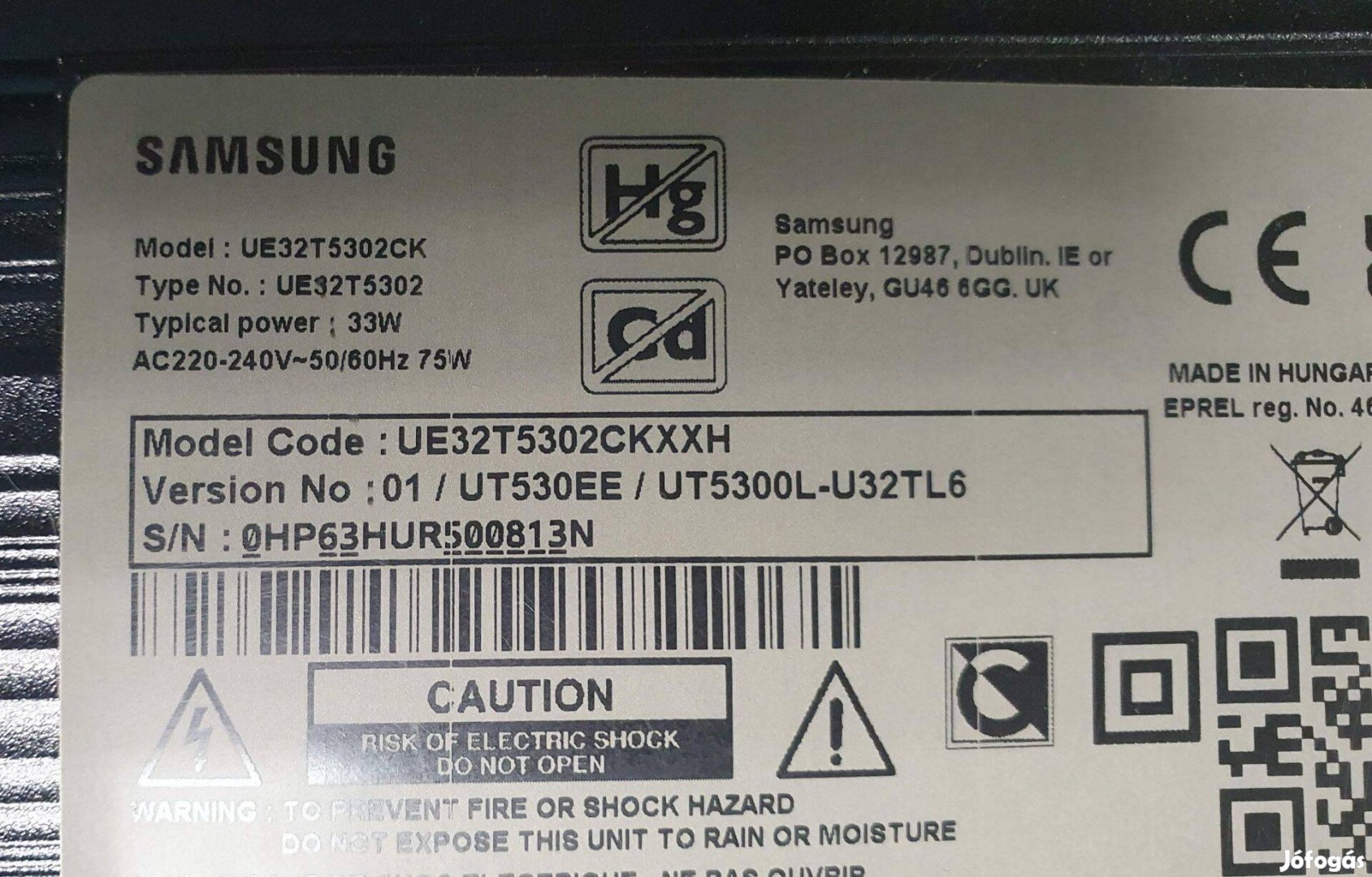 Samsung UE32T5302AK LED LCD tv talp párban