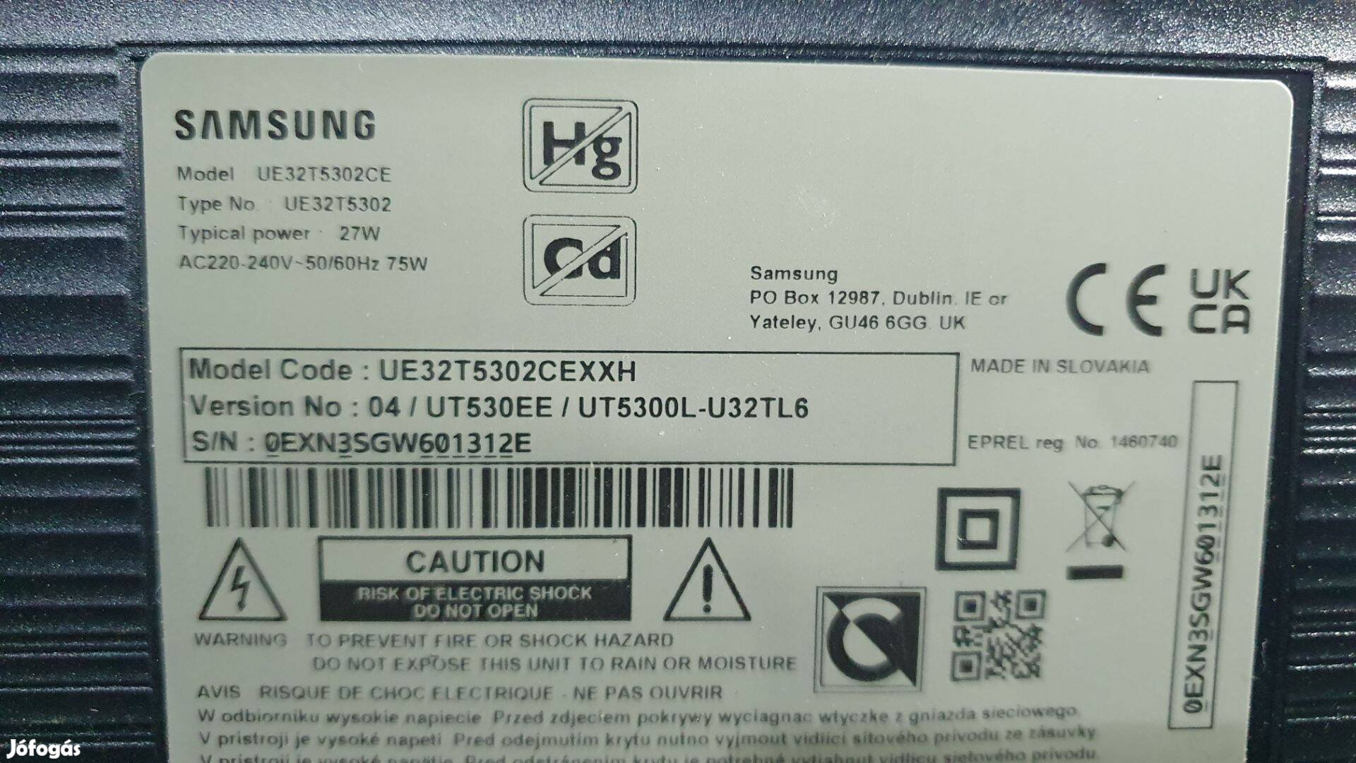 Samsung UE32T5302CE LED tv hibás törött alkatrésznek UE32T5302