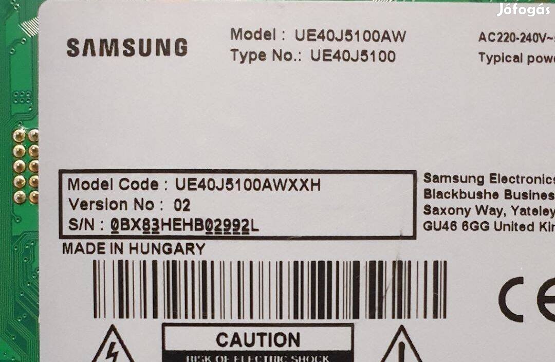 Samsung UE40J5100AW LED LCD tv panelek UE40J5100 Tcon elkelt