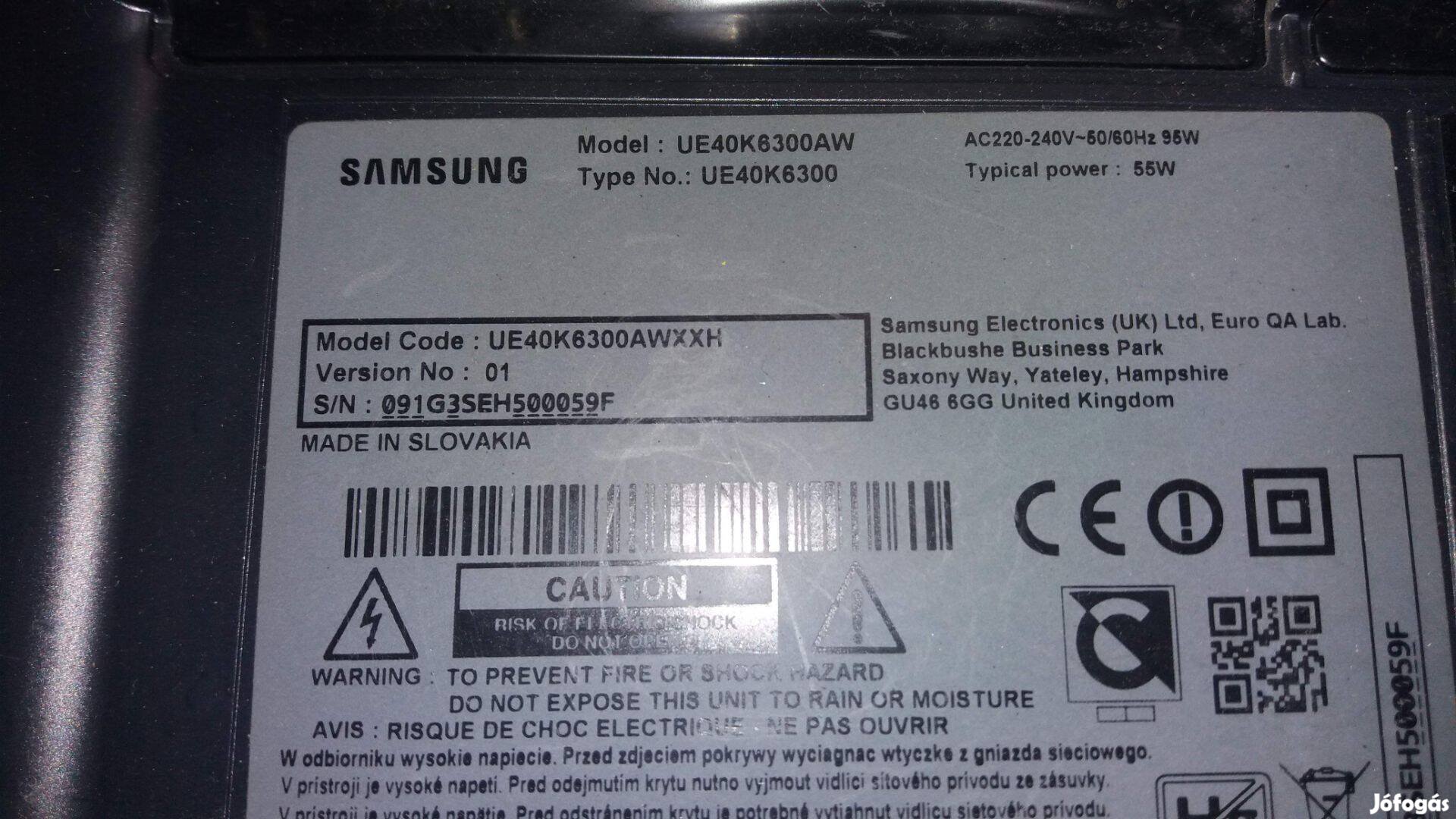 Samsung UE40K6300AW LED LCD tv komplett háttér világítás